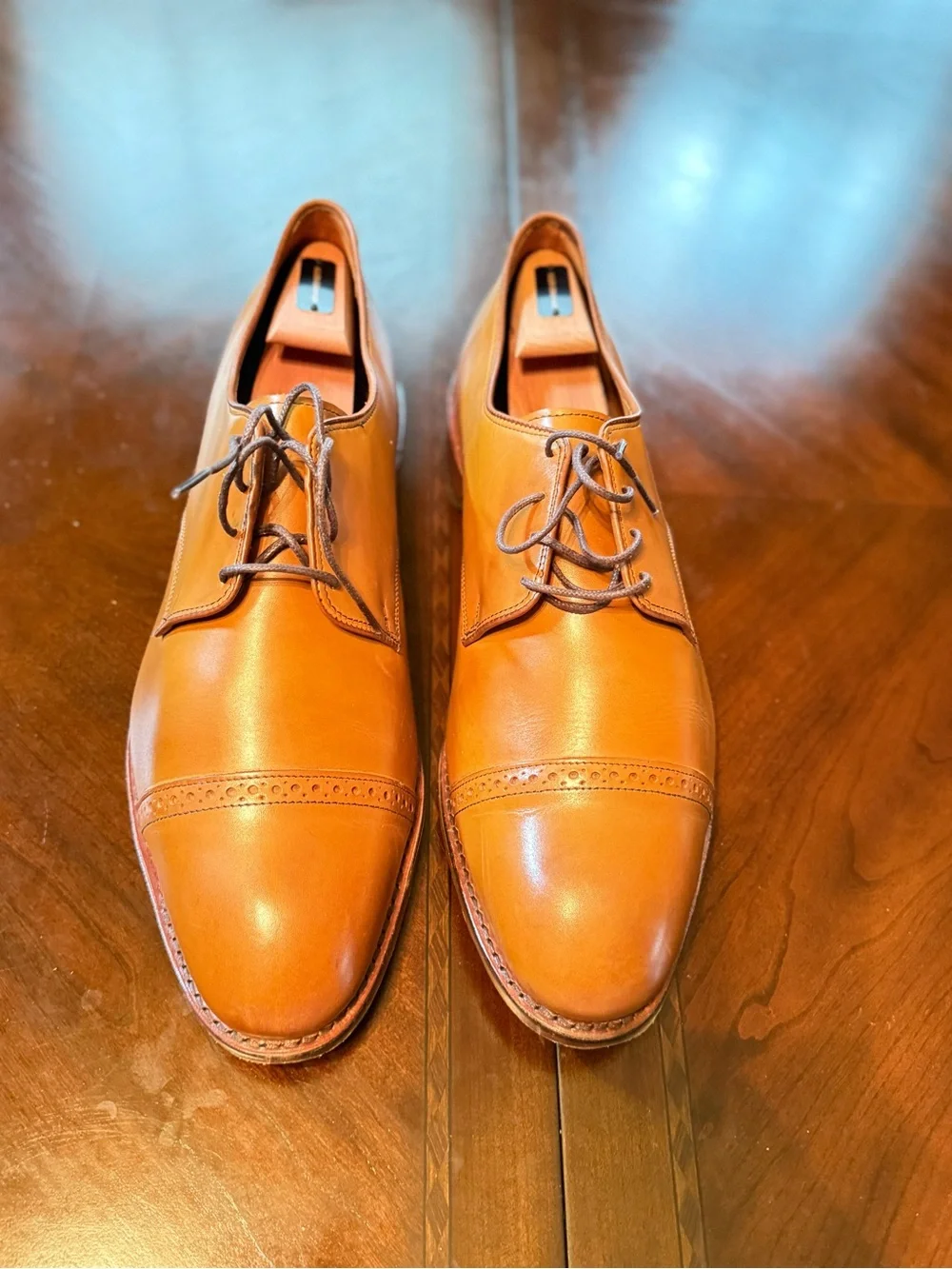 Allen Edmonds Tan Cap-Toe Derby Dress Shoes